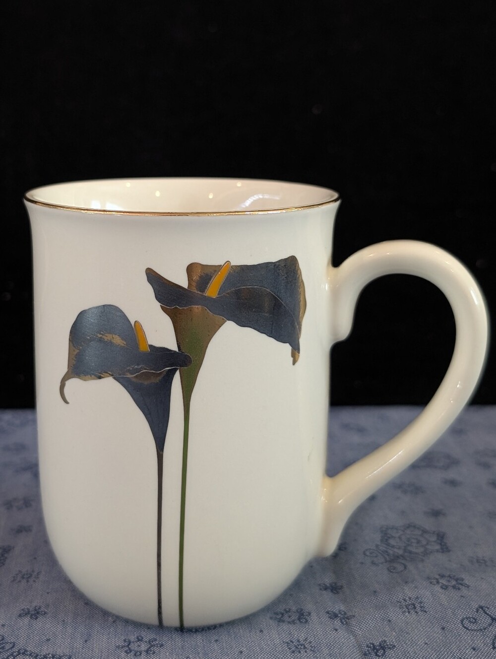 Golden Calla Lily Otagiri Mug Japan Gold Rim Coffee Mug/Teacup